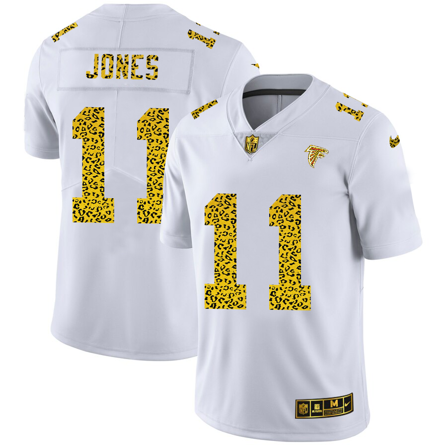 Atlanta Falcons #11 Julio Jones Men Nike Flocked Leopard Print Vapor Limited NFL Jersey White